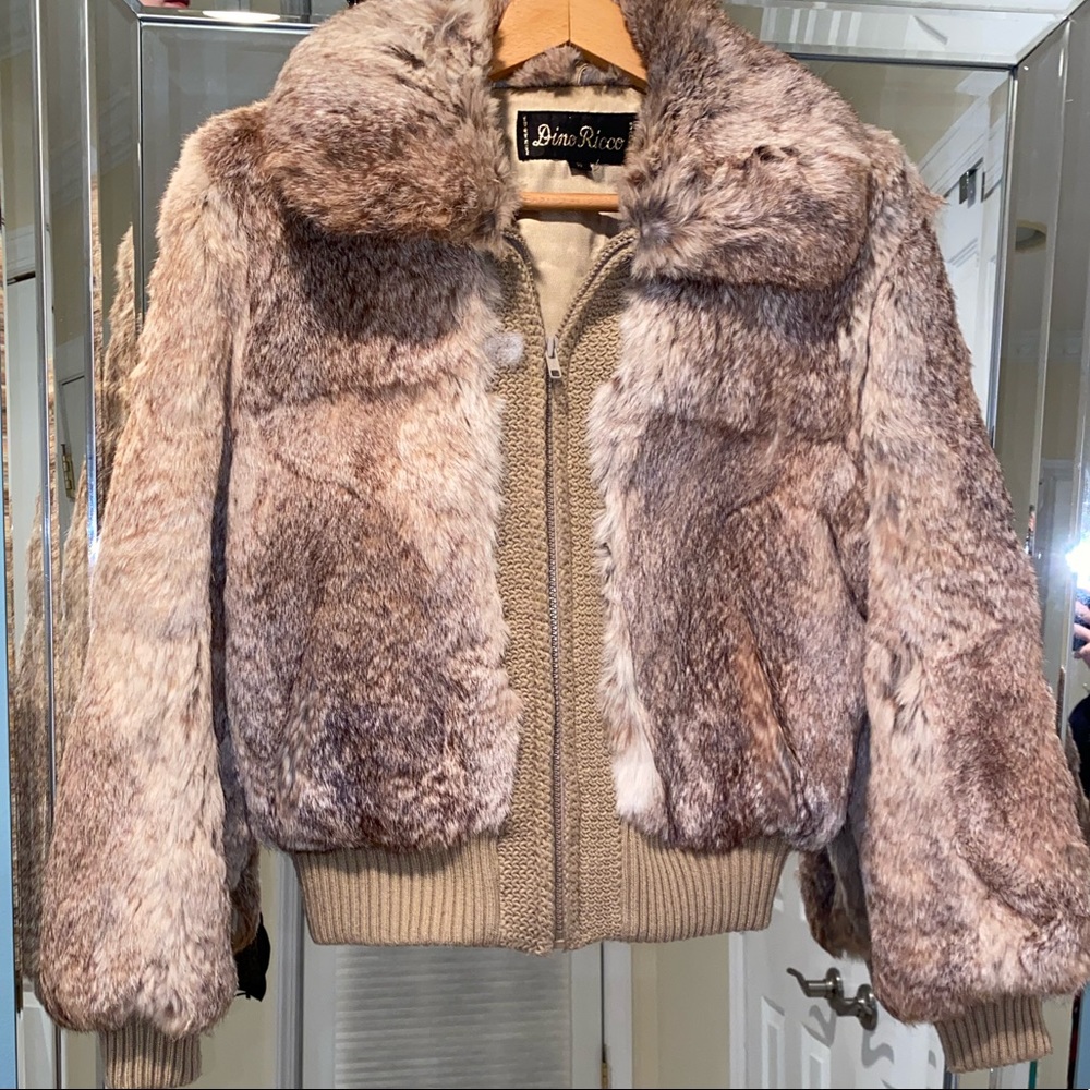 Vintage Dino Ricco natural genuine rabbit fur.